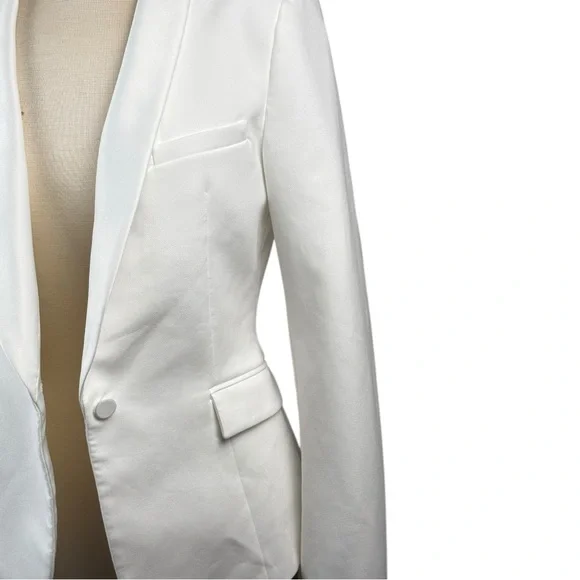 Zara White One Button Blazer Jacket - Made in Spain - Picture 5 of 9